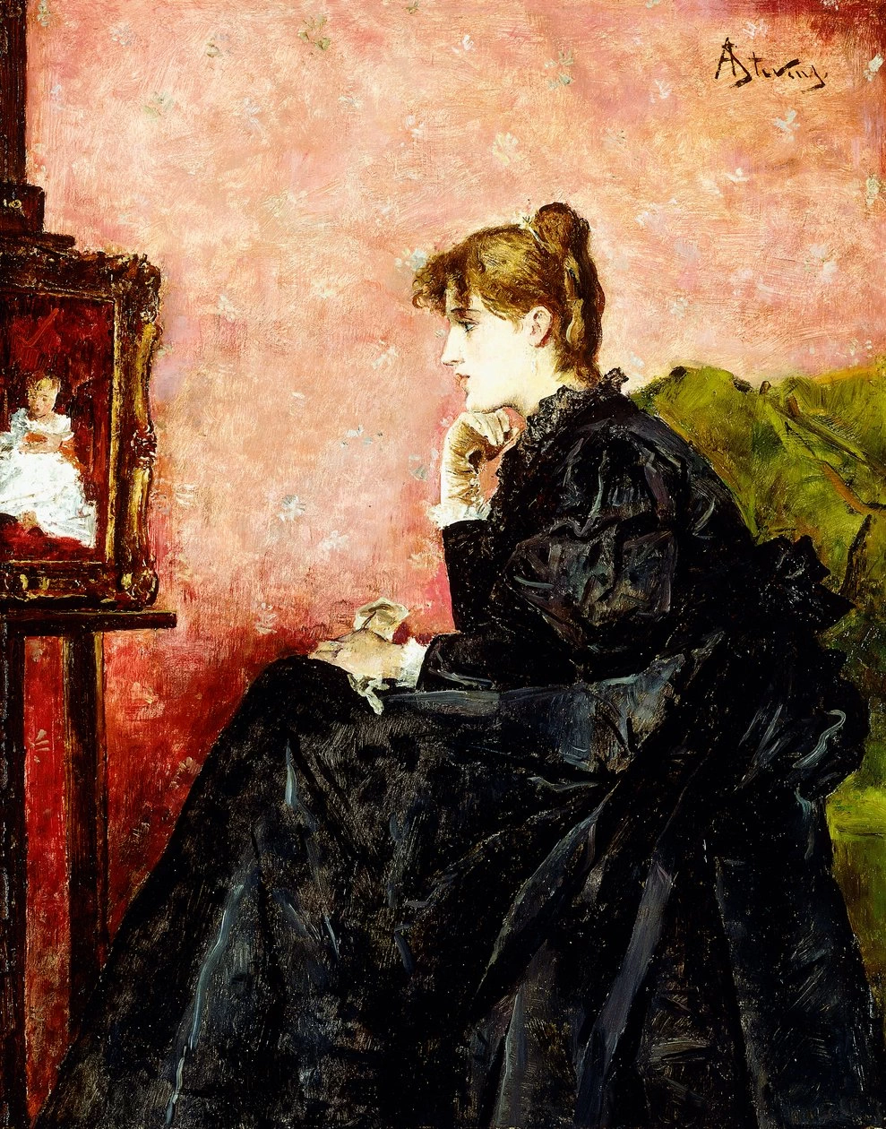 Alfred Émile Stevens - 168, Signora in nero